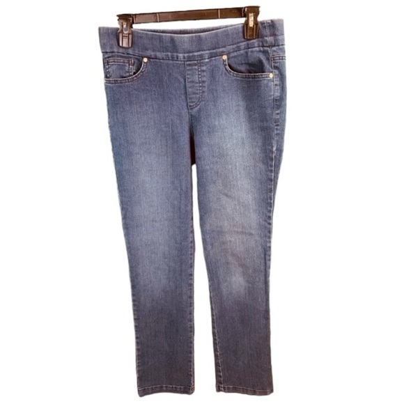 Gloria Vanderbilt All Around Sliming Effect Size 8 Pull On Stretch Blue Jeans - Picture 1 of 12
